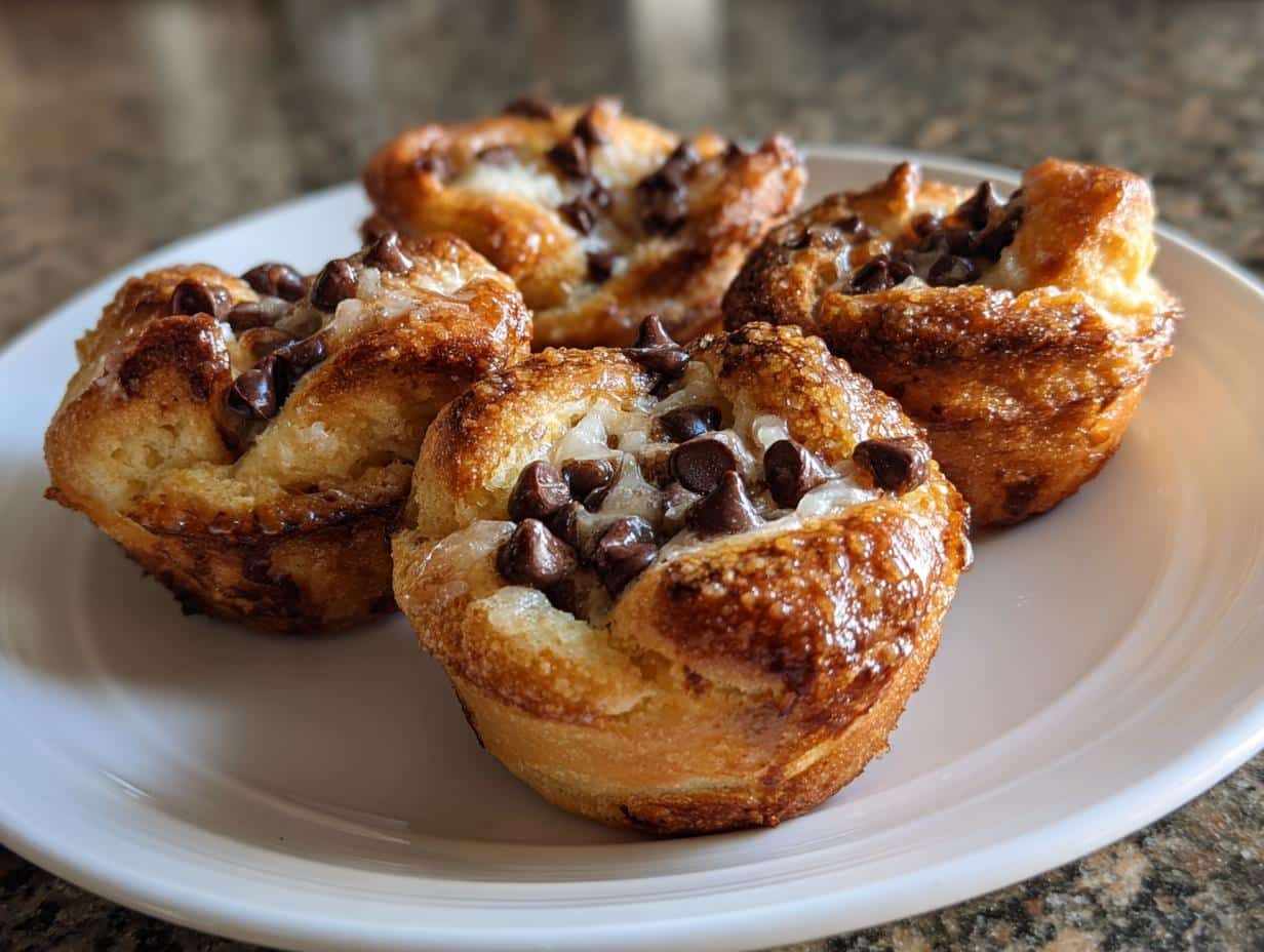 air fryer cookie cups with crescent rolls - detail 1