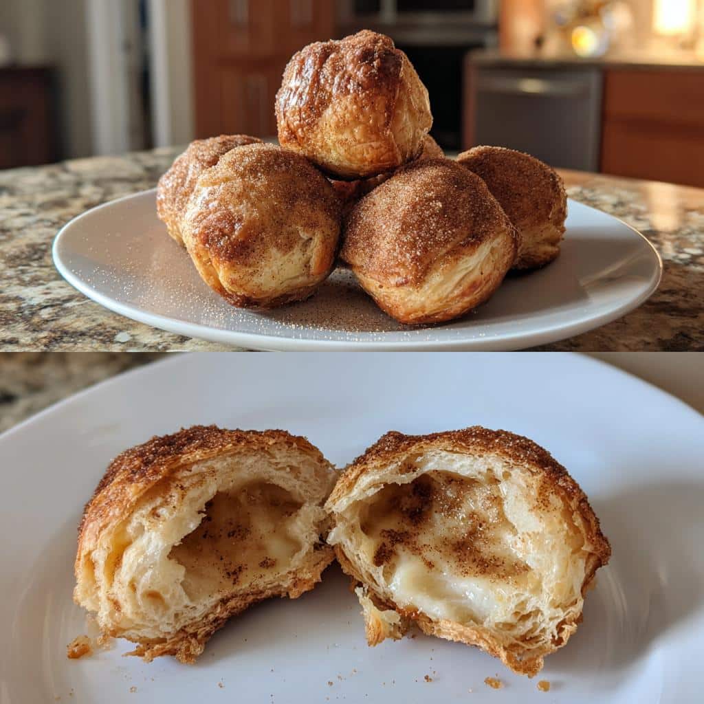 air fryer cookie dough bites with puff pastry