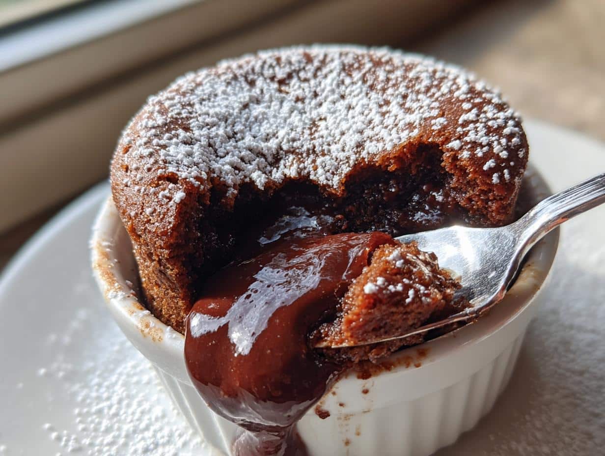 air fryer lava cake from scratch - detail 1