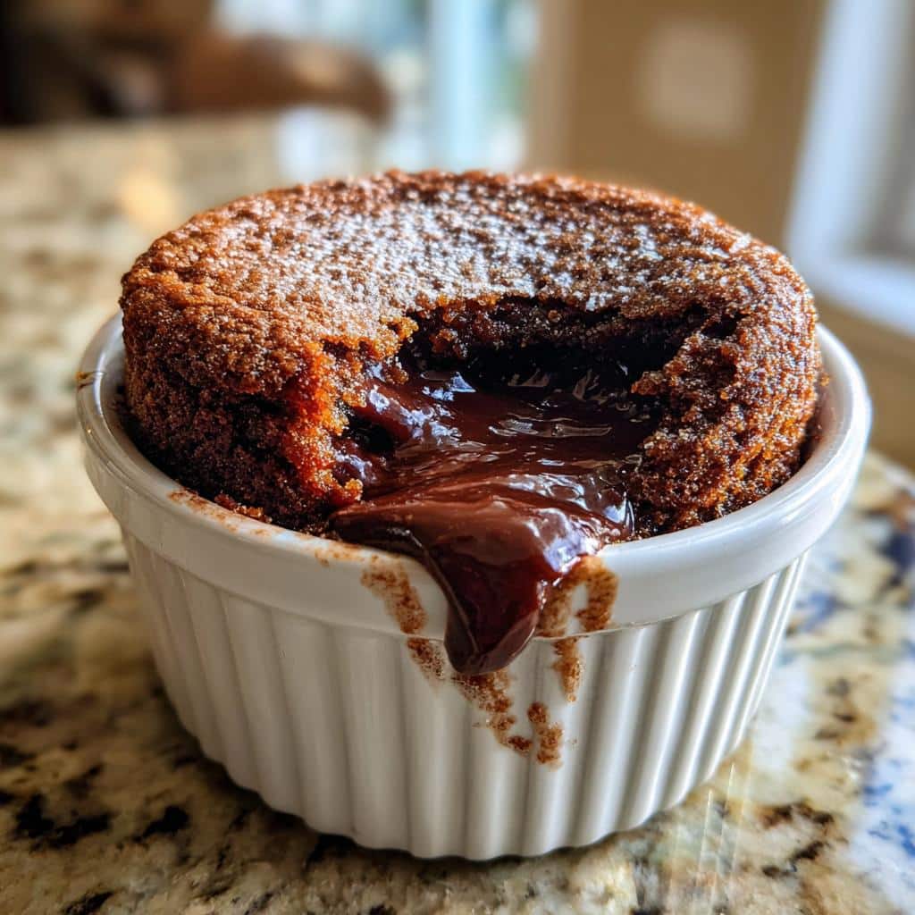 air fryer molten cake small batch - detail 1
