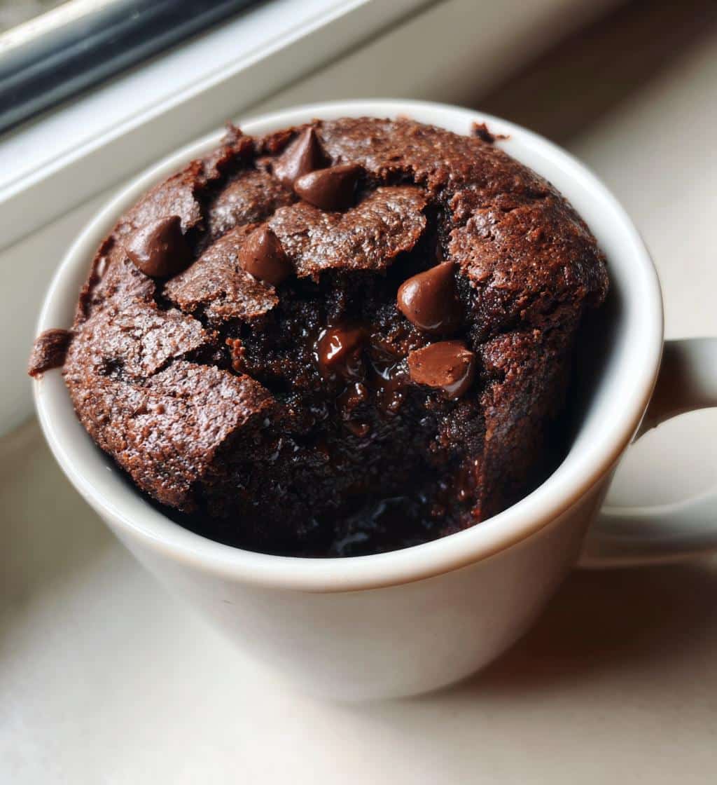 air fryer mug brownie crispy