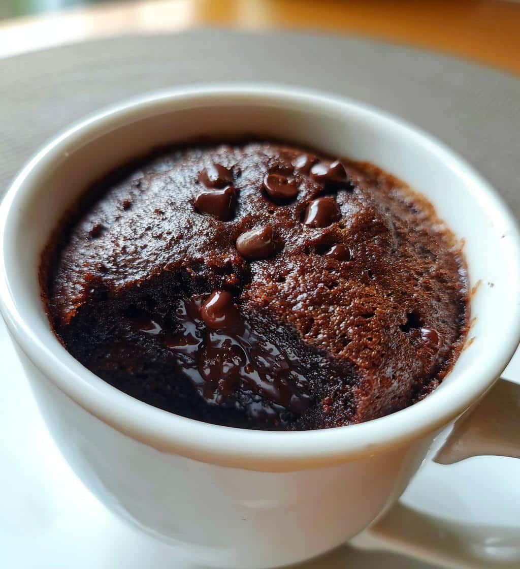 air fryer mug brownie gooey - detail 1