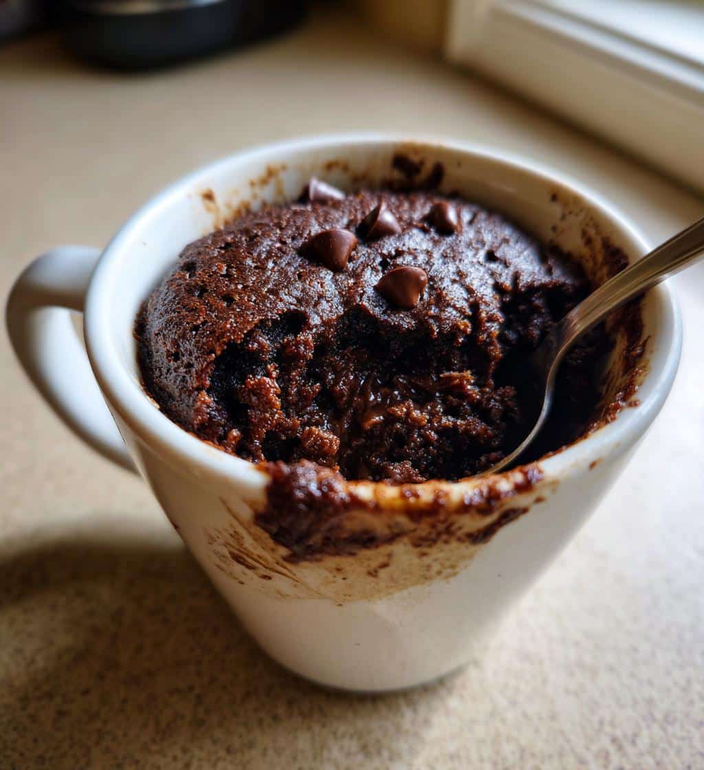 air fryer mug brownie with cake mix