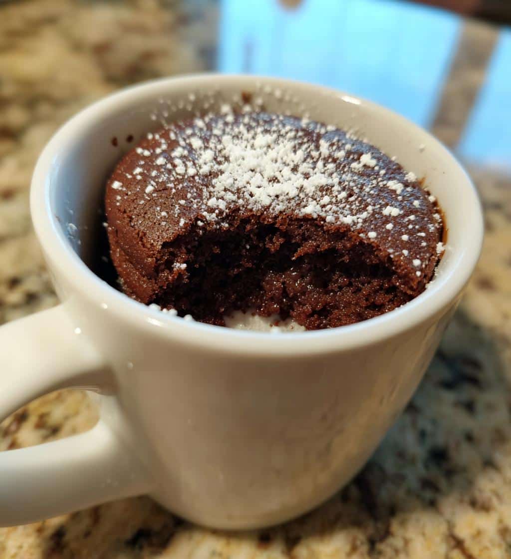 air fryer mug cake from scratch - detail 1