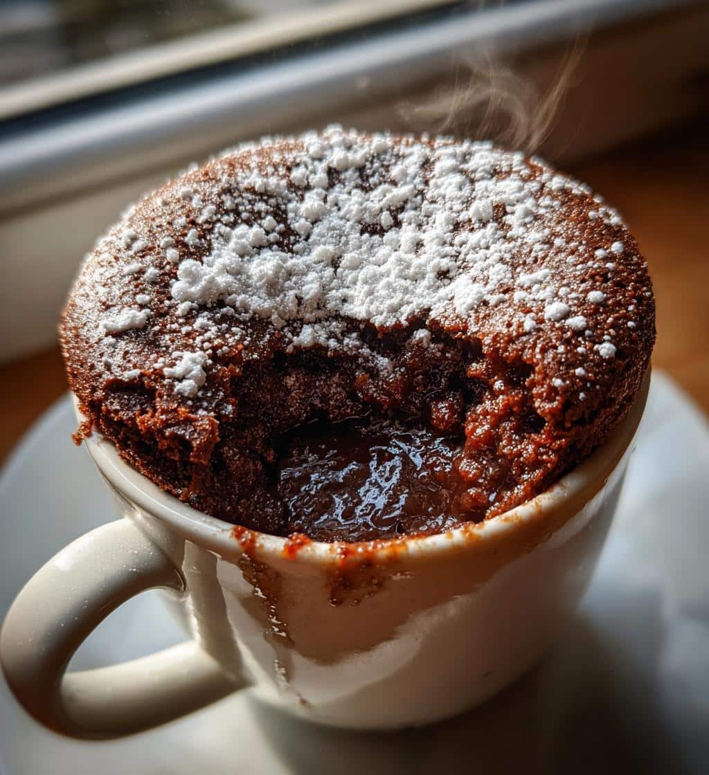 air fryer mug cake gooey - detail 1