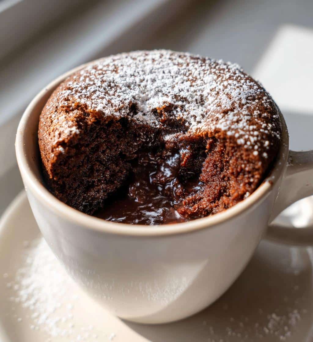 air fryer mug cake soft center