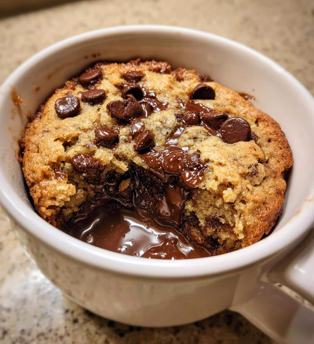 air fryer mug cookie soft center - detail 1