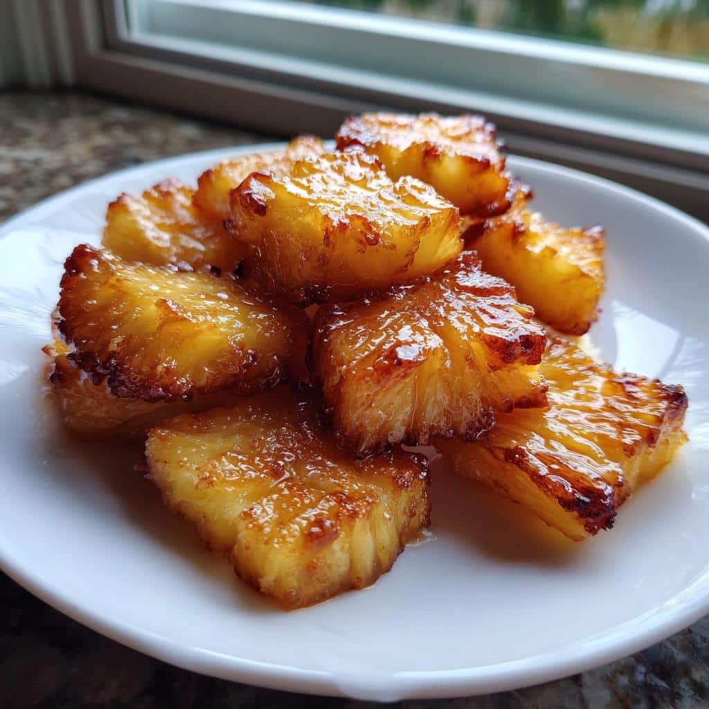 air fryer pineapple bites gooey