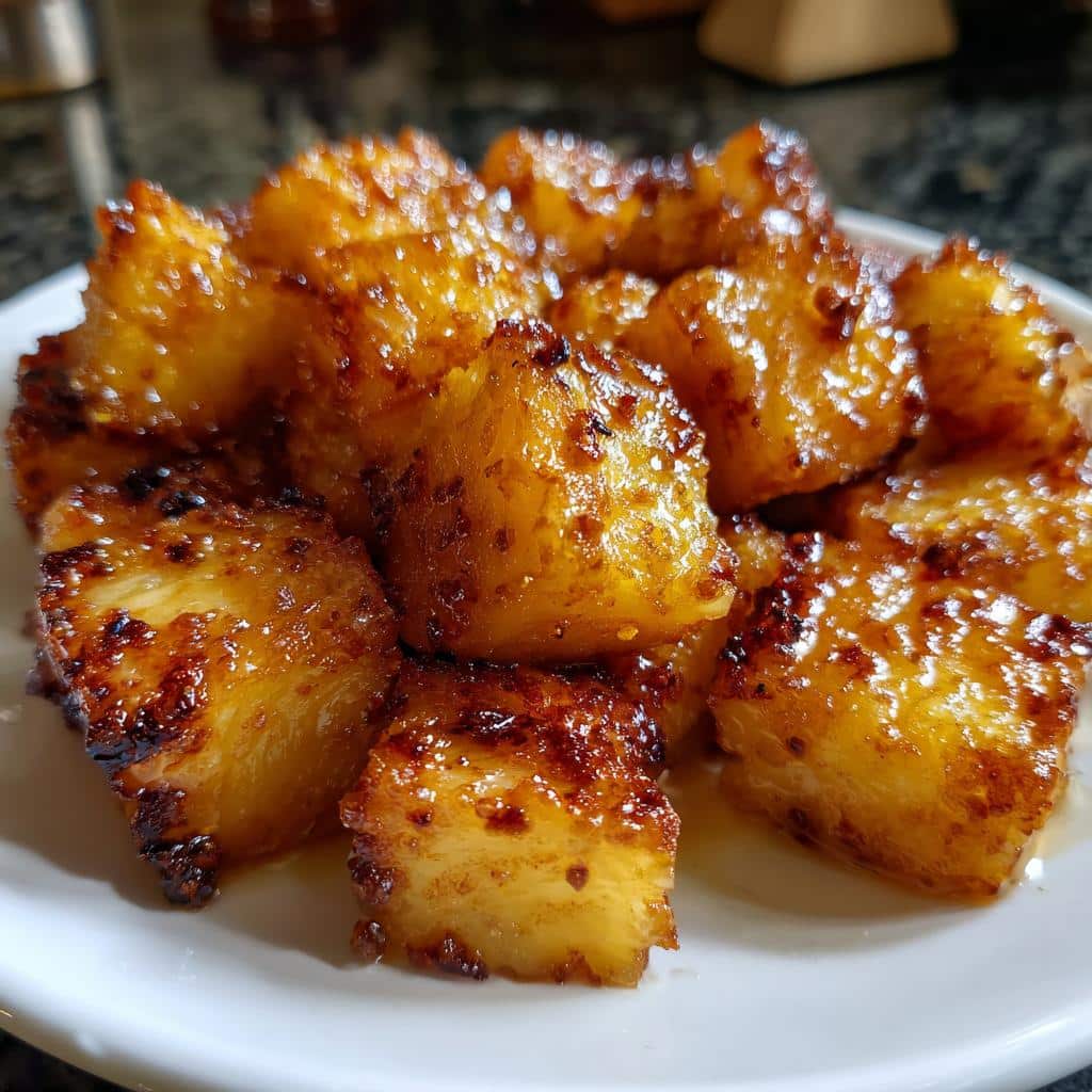 air fryer pineapple bites party dessert - detail 1