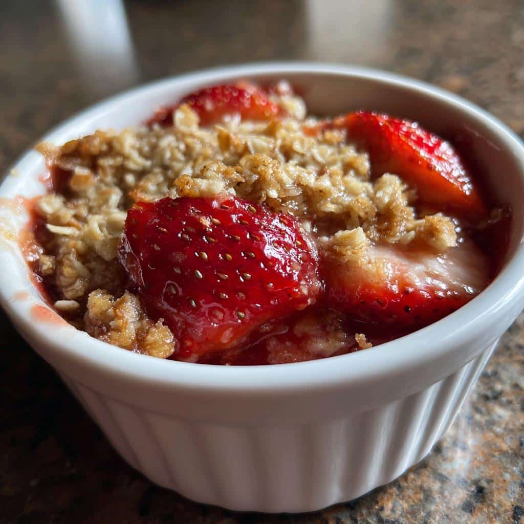 air fryer strawberry crisp 5 minute - detail 1