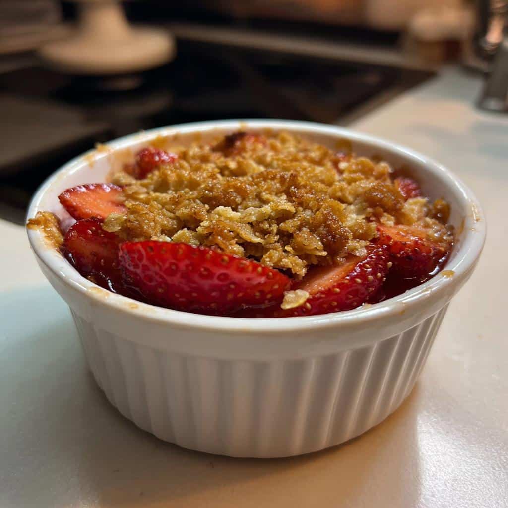 air fryer strawberry crisp 5 minute