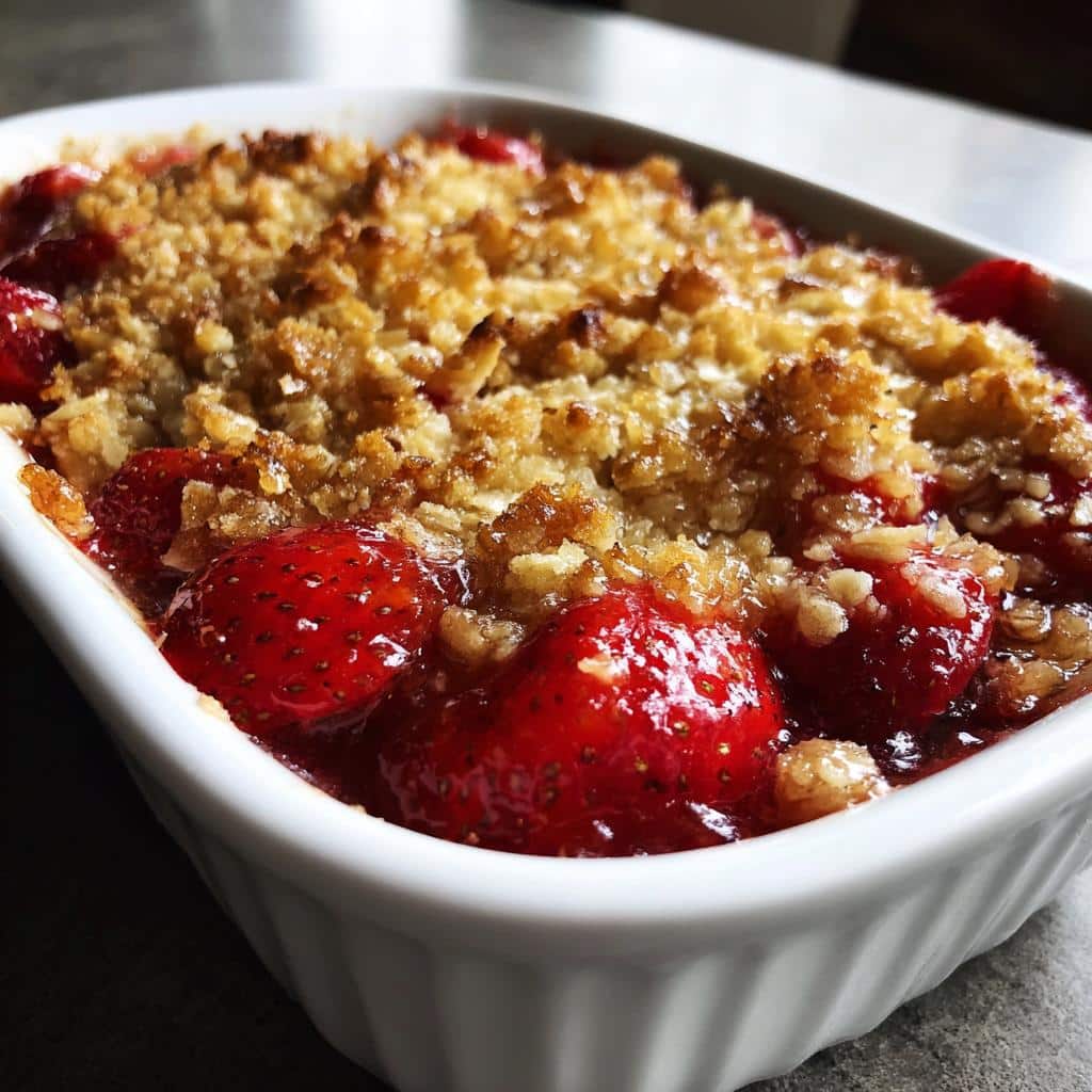 air fryer strawberry crisp comfort food - detail 1