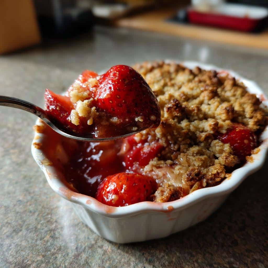 air fryer strawberry crisp crispy