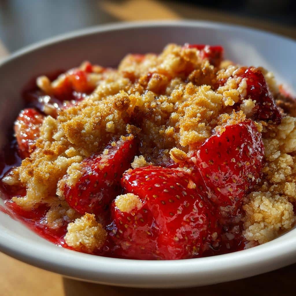air fryer strawberry crisp easy
