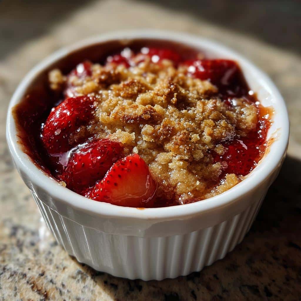 air fryer strawberry crisp from scratch - detail 1