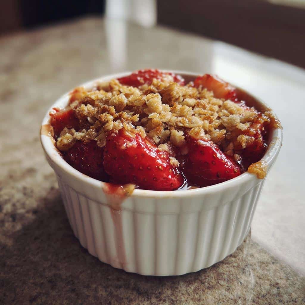air fryer strawberry crisp from scratch