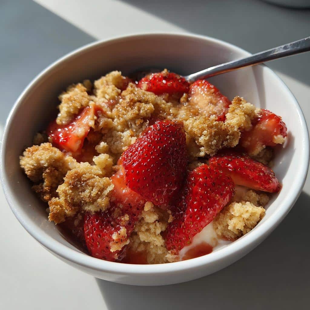 air fryer strawberry crisp high protein - detail 1