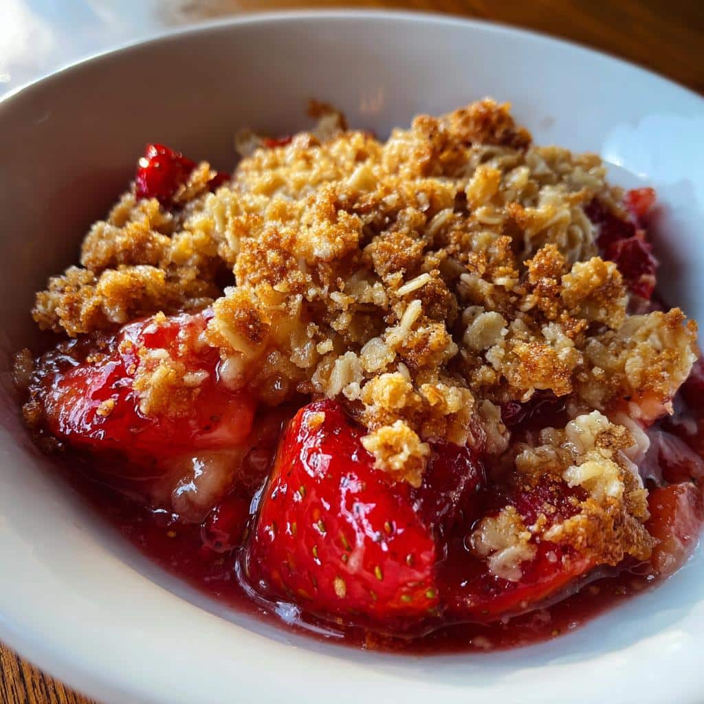 air fryer strawberry crisp kid friendly