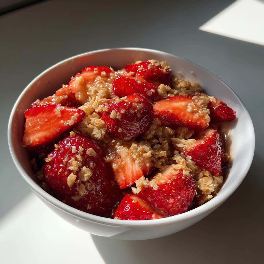 air fryer strawberry crisp no bake style - detail 1