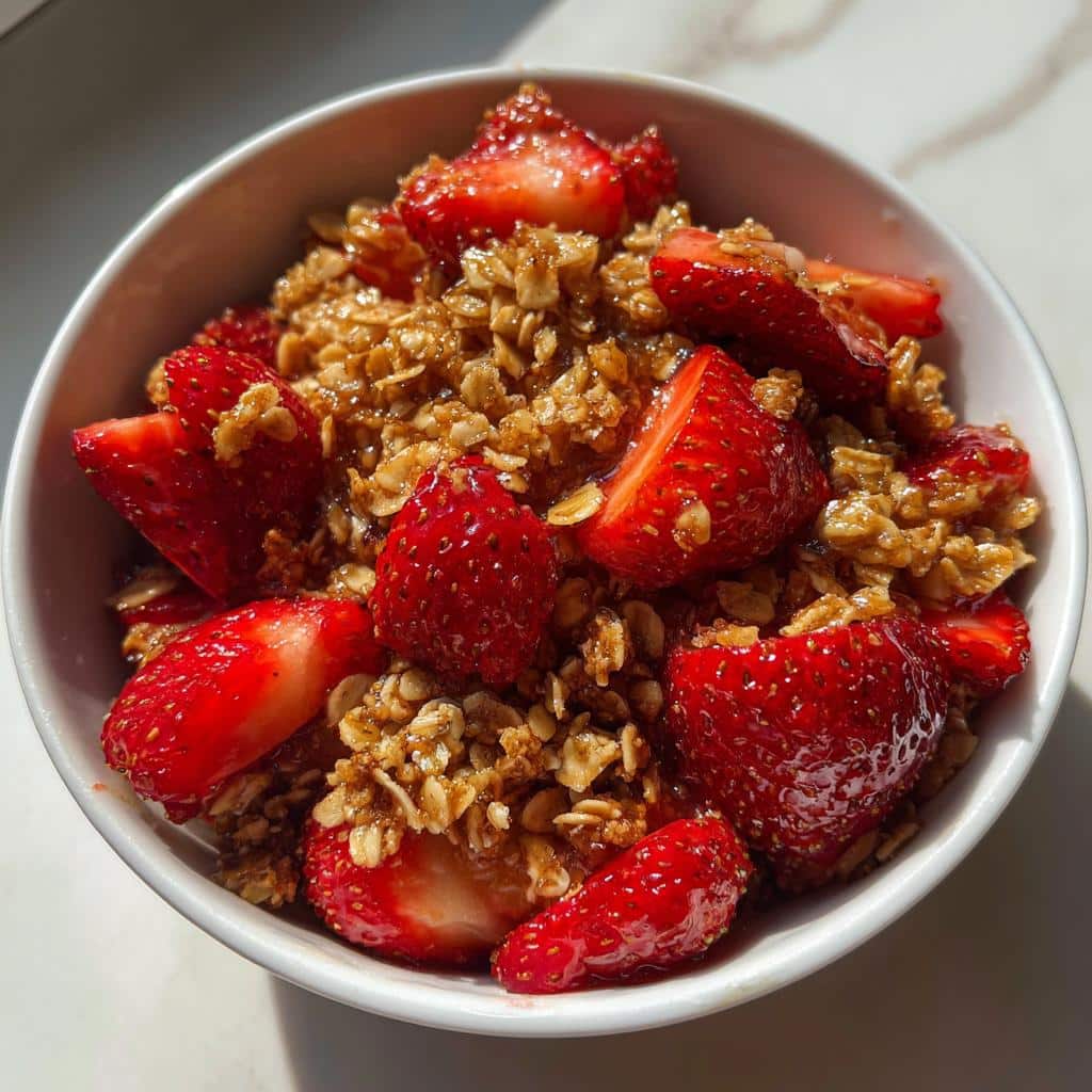 air fryer strawberry crisp no bake style