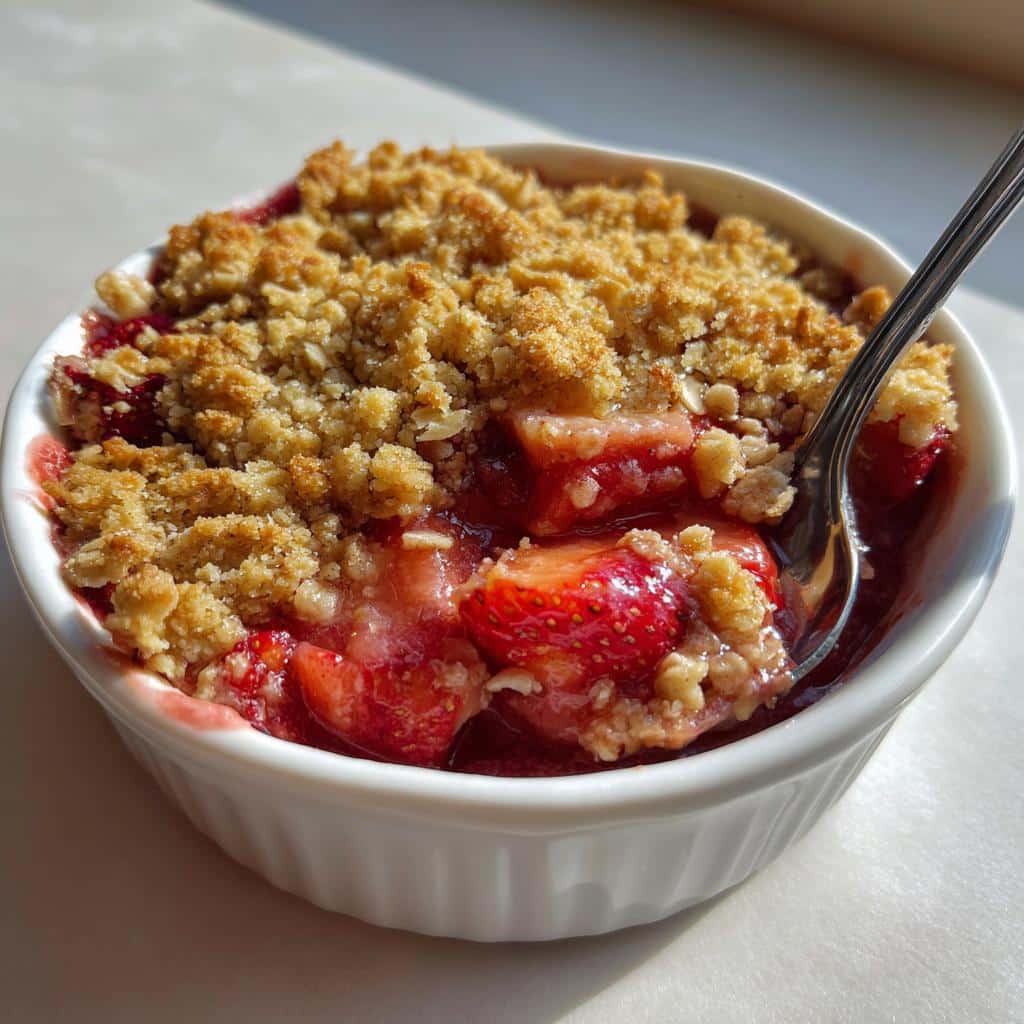 air fryer strawberry crisp party dessert - detail 1