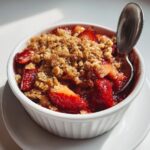 air fryer strawberry crisp party dessert