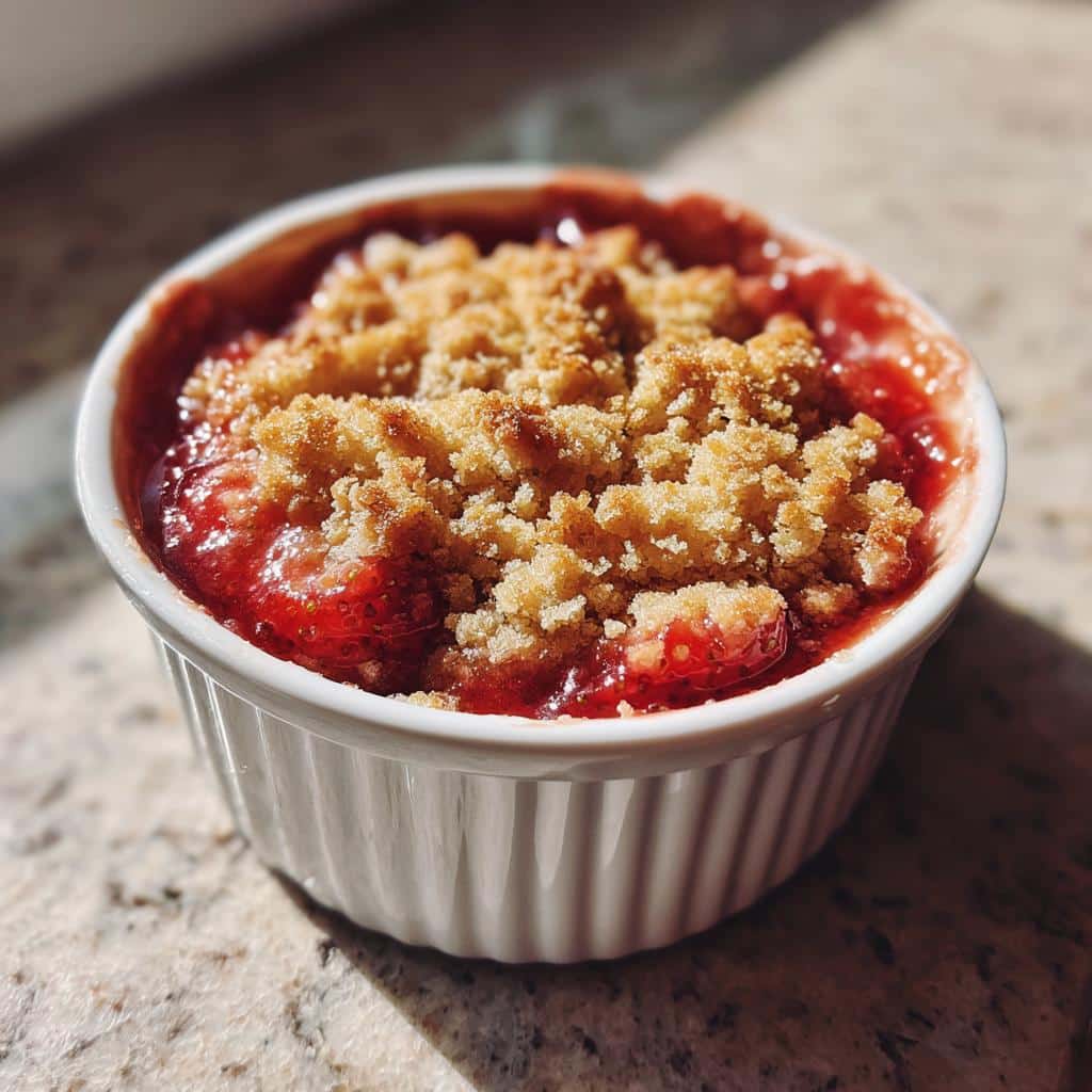 air fryer strawberry crisp single serve