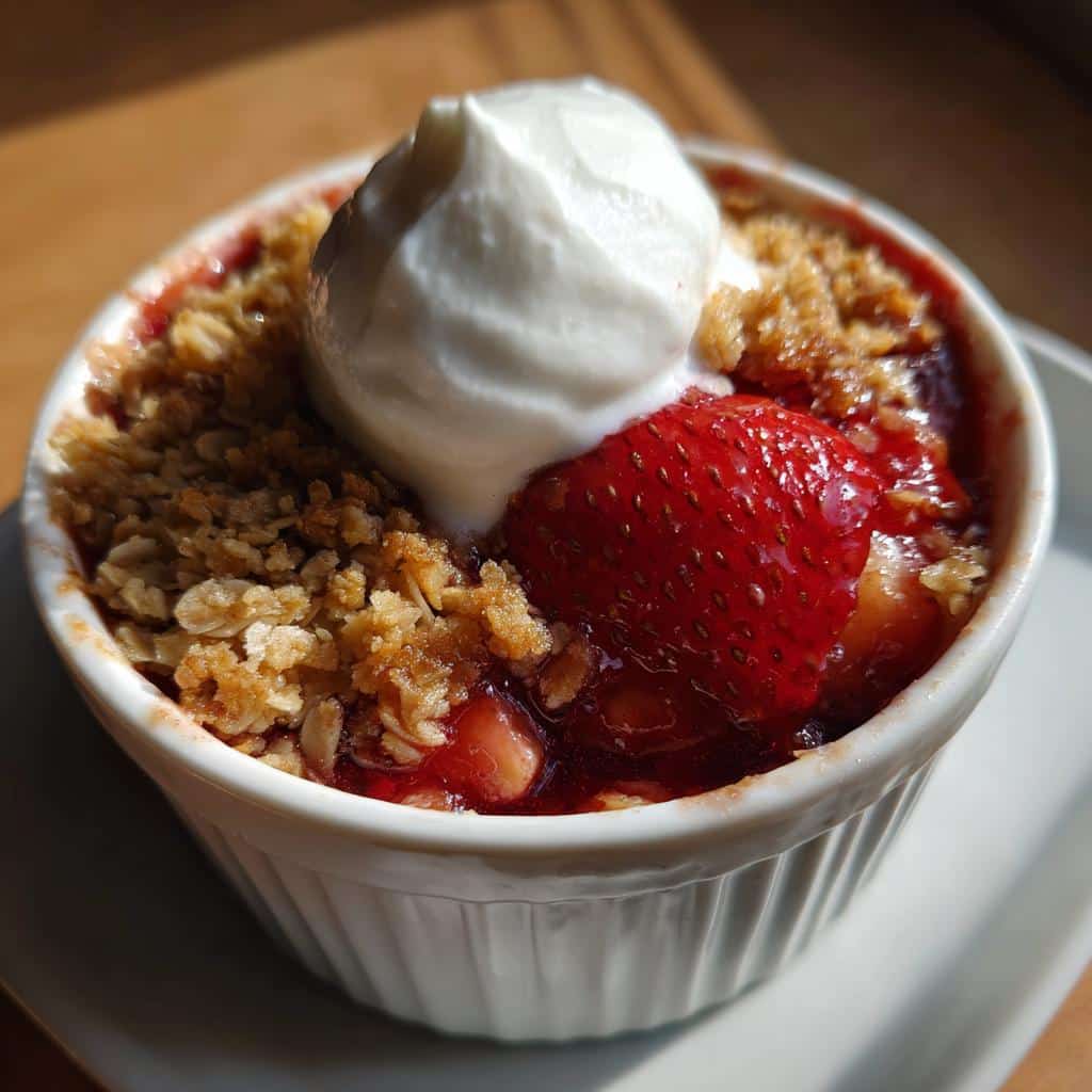 air fryer strawberry crisp valentines day - detail 1