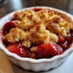 air fryer strawberry crisp with biscuit dough