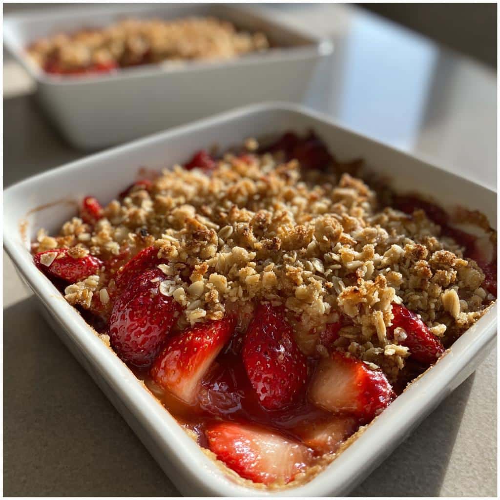 air fryer strawberry crisp with cake mix