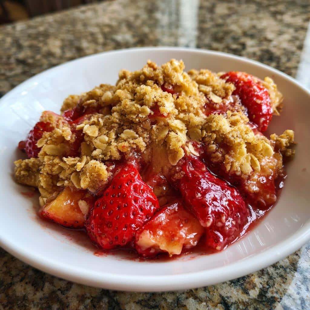 air fryer strawberry crisp with crescent rolls - detail 1