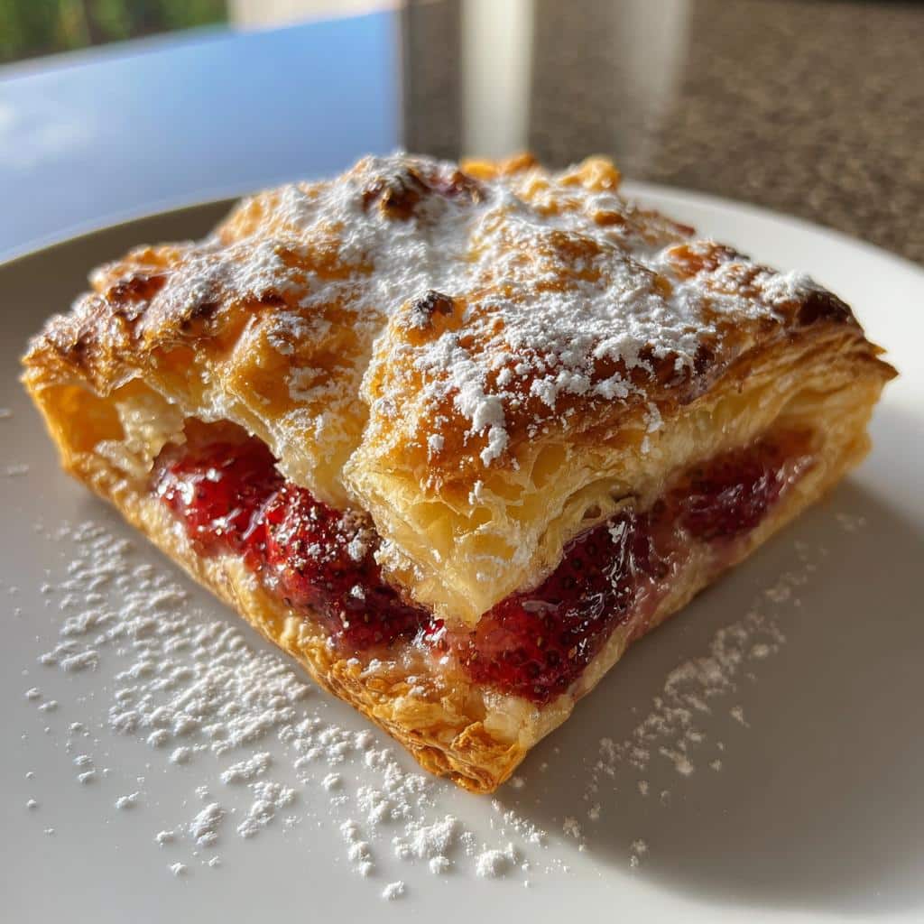 air fryer strawberry crisp with puff pastry