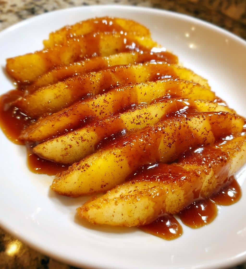 Air Fryer Caramel Apple Slices