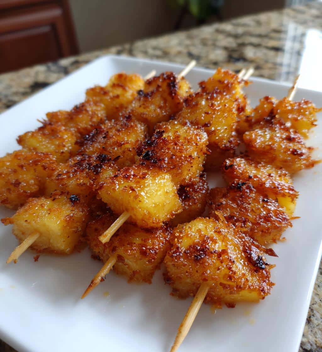 Air Fryer Coconut Pineapple Skewers