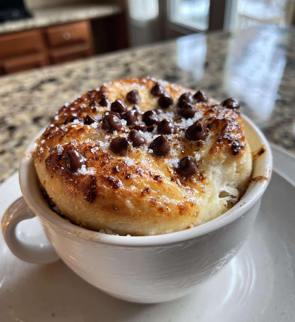 air fryer mug cookie with crescent rolls - detail 1
